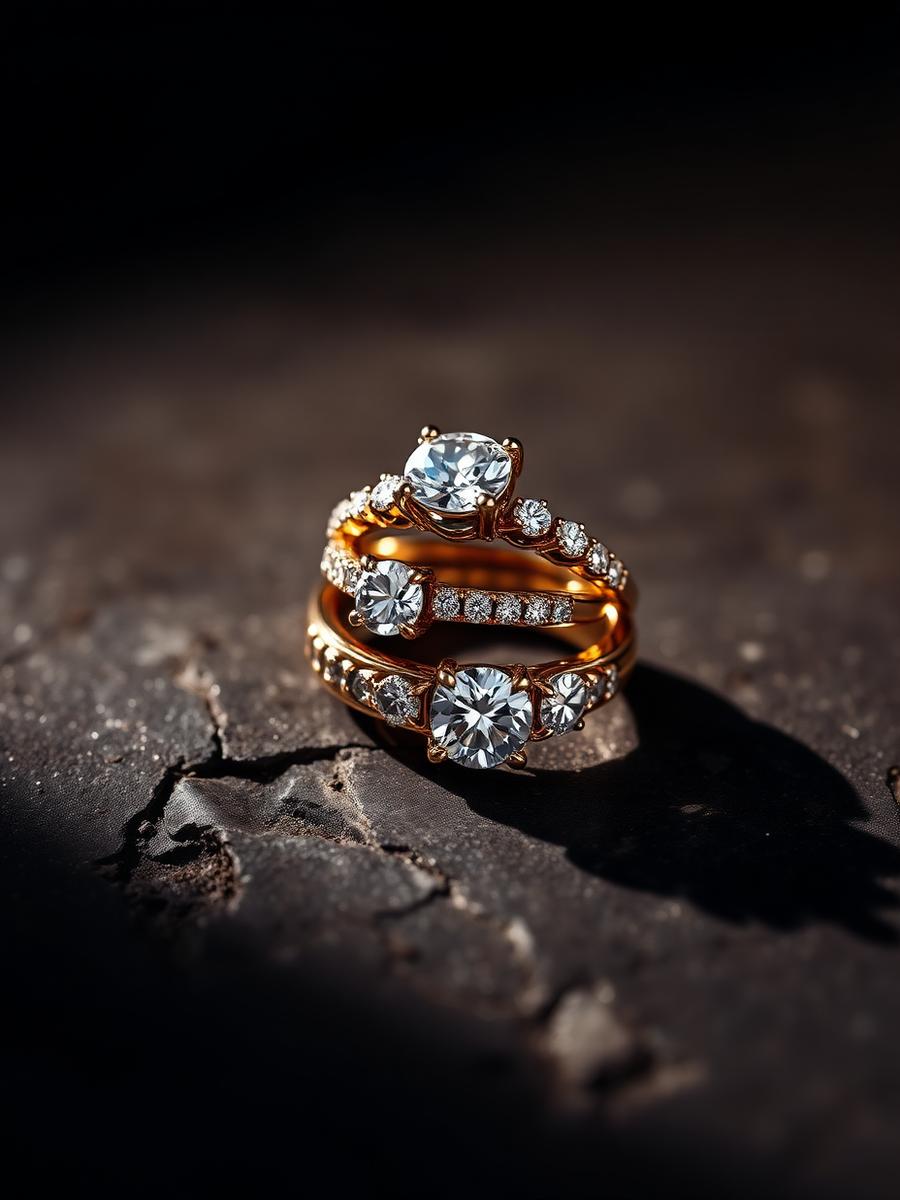 Mujawharat fine jewelry rings — Solitaire · Pavé · Trilogy
